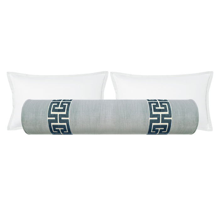 THE BOLSTER :: STRIE VELVET // MIST + GREEK TRIM