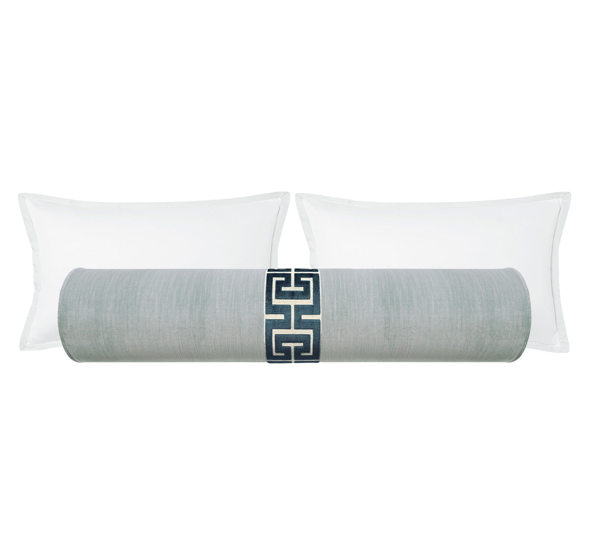 THE BOLSTER :: STRIE VELVET // MIST + GREEK TRIM