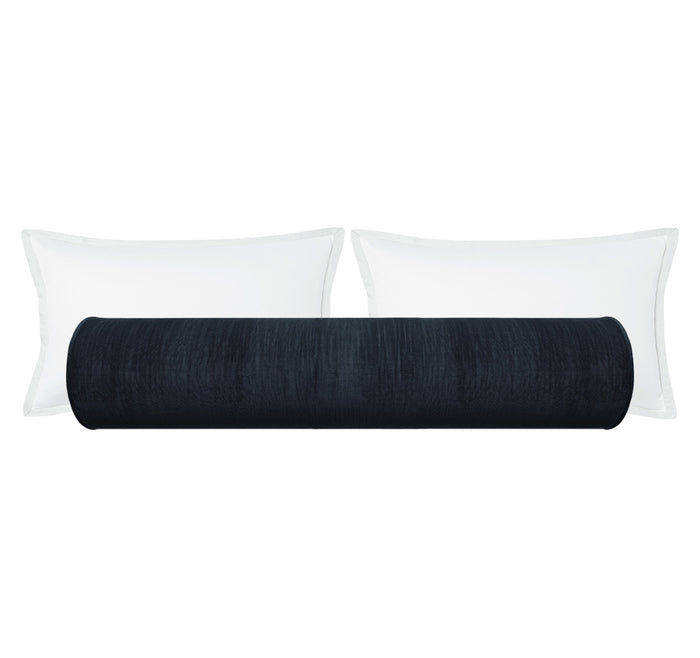 THE BOLSTER :: STRIE VELVET // NAVY BLUE