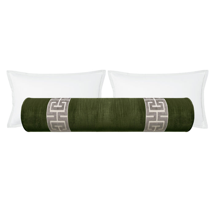 THE BOLSTER :: STRIE VELVET // OLIVE + GREEK TRIM