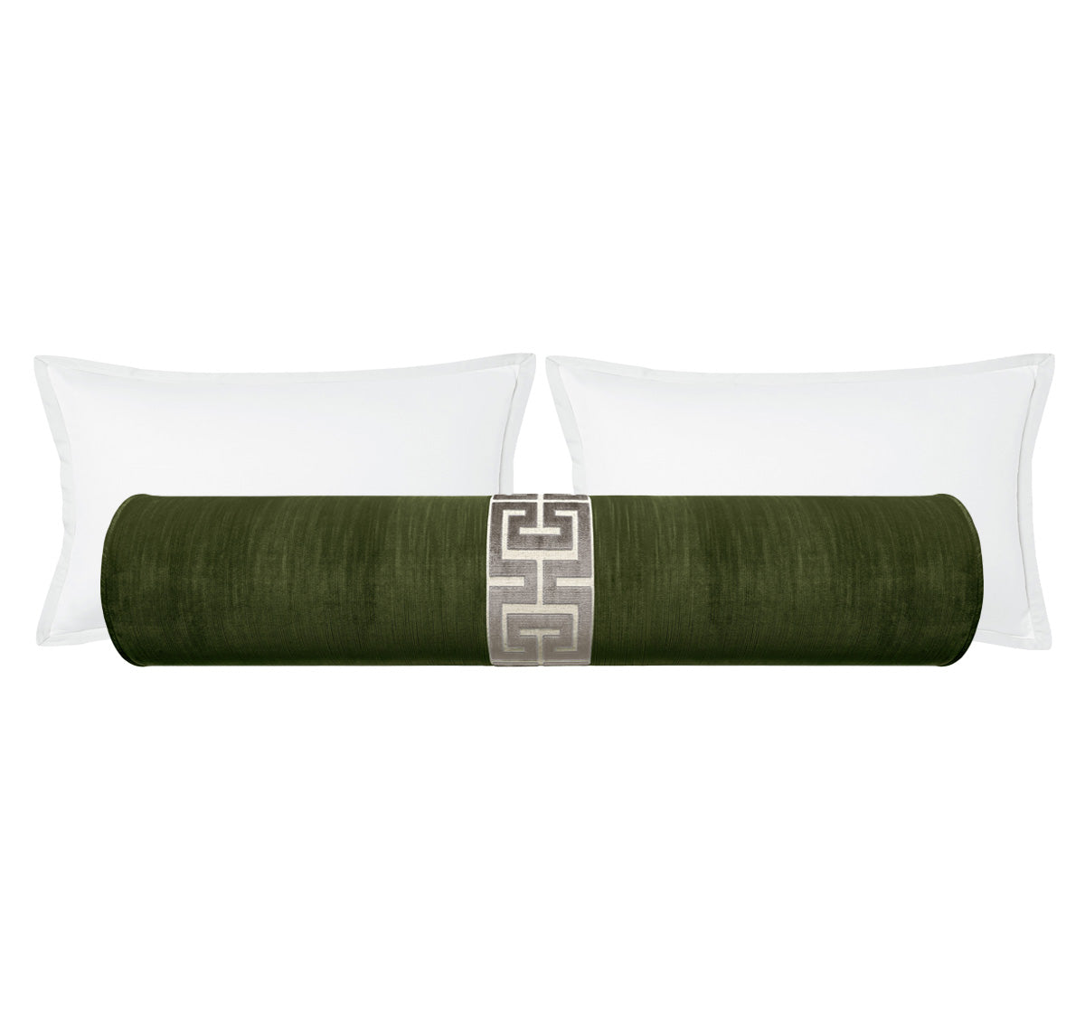 THE BOLSTER :: STRIE VELVET // OLIVE + GREEK TRIM