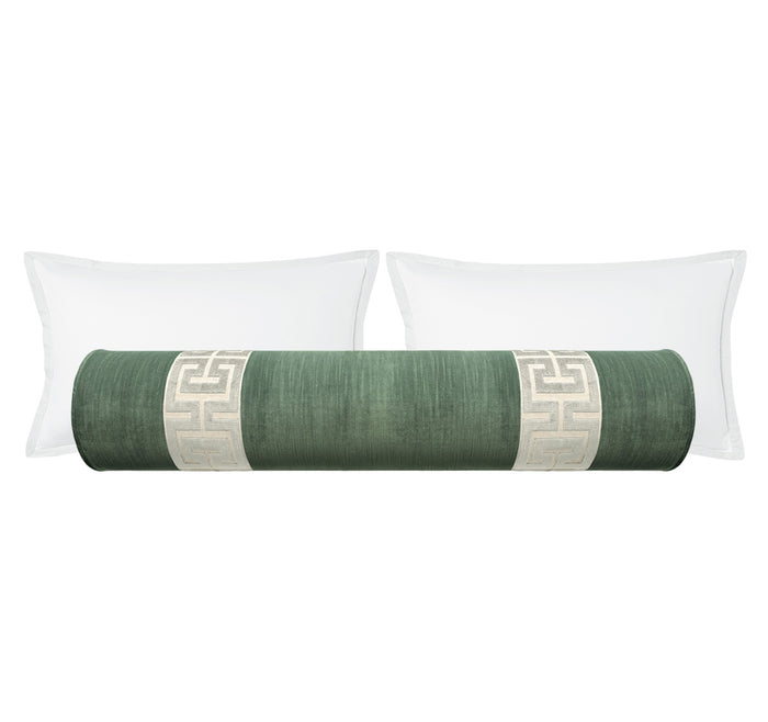 THE BOLSTER :: STRIE VELVET // PATINA + GREEK TRIM