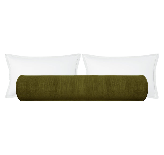 THE BOLSTER :: STRIE VELVET // PERIDOT