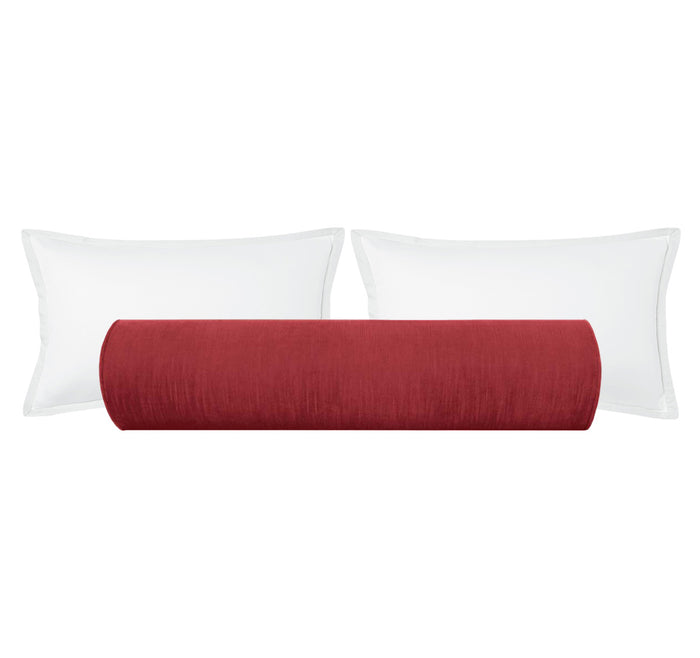 THE BOLSTER :: STRIE VELVET // RHUBARB