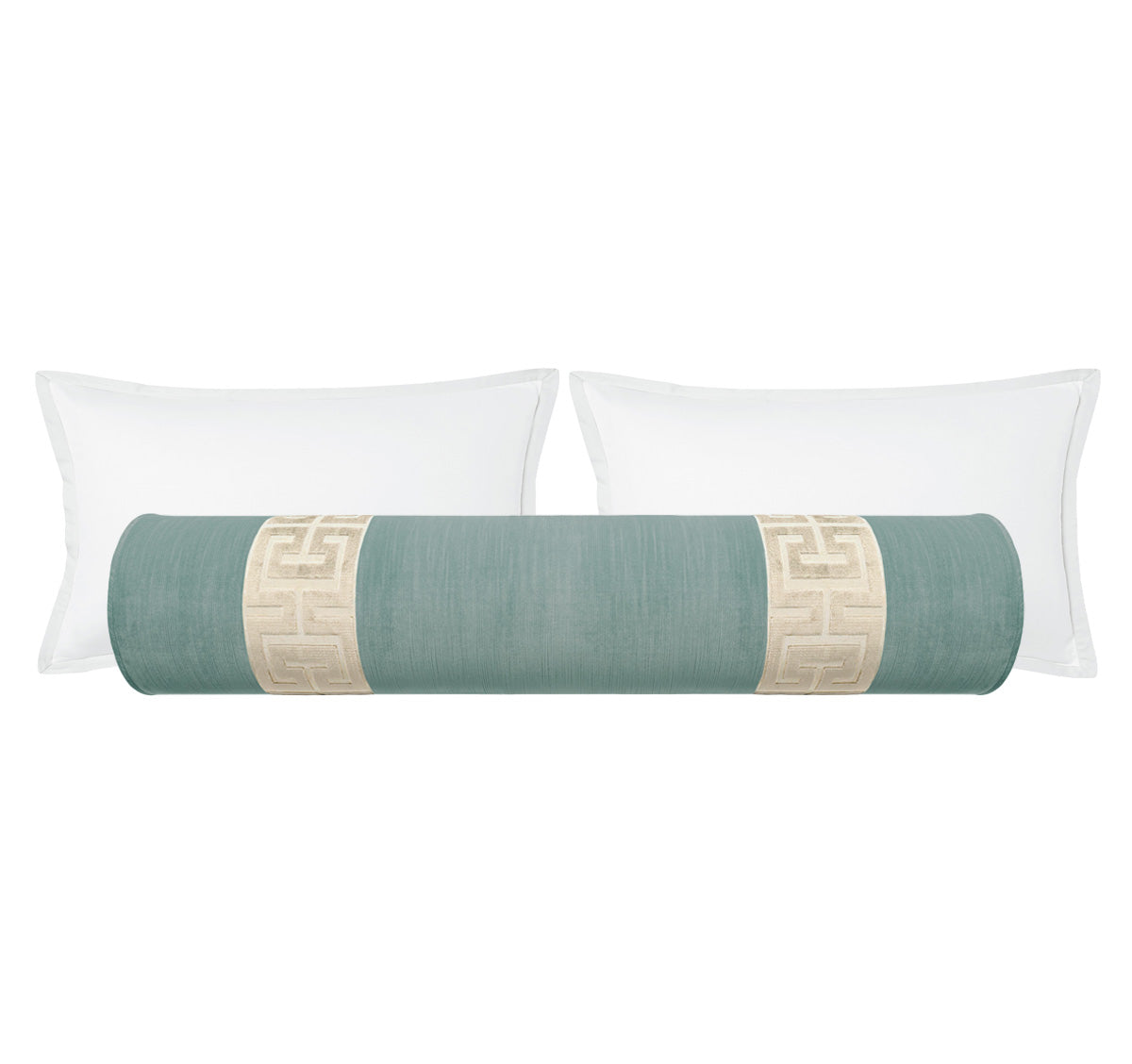 THE BOLSTER :: STRIE VELVET // SPA BLUE + GREEK TRIM