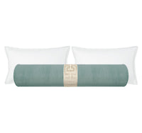 THE BOLSTER :: STRIE VELVET // SPA BLUE + GREEK TRIM