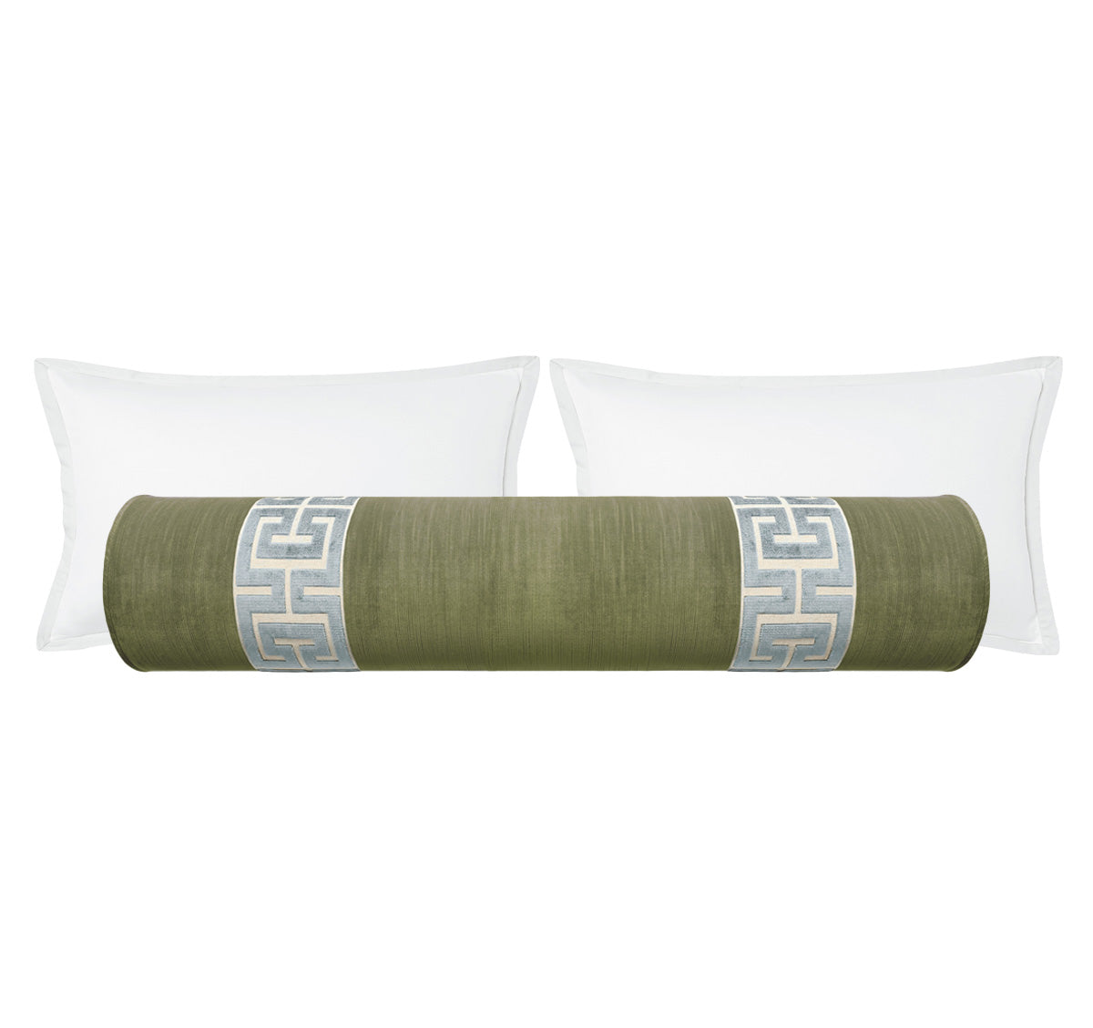 THE BOLSTER :: STRIE VELVET // SPANISH MOSS + GREEK TRIM