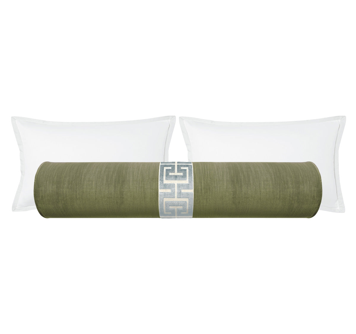 THE BOLSTER STRIE VELVET // SPANISH MOSS + GREEK TRIM Little