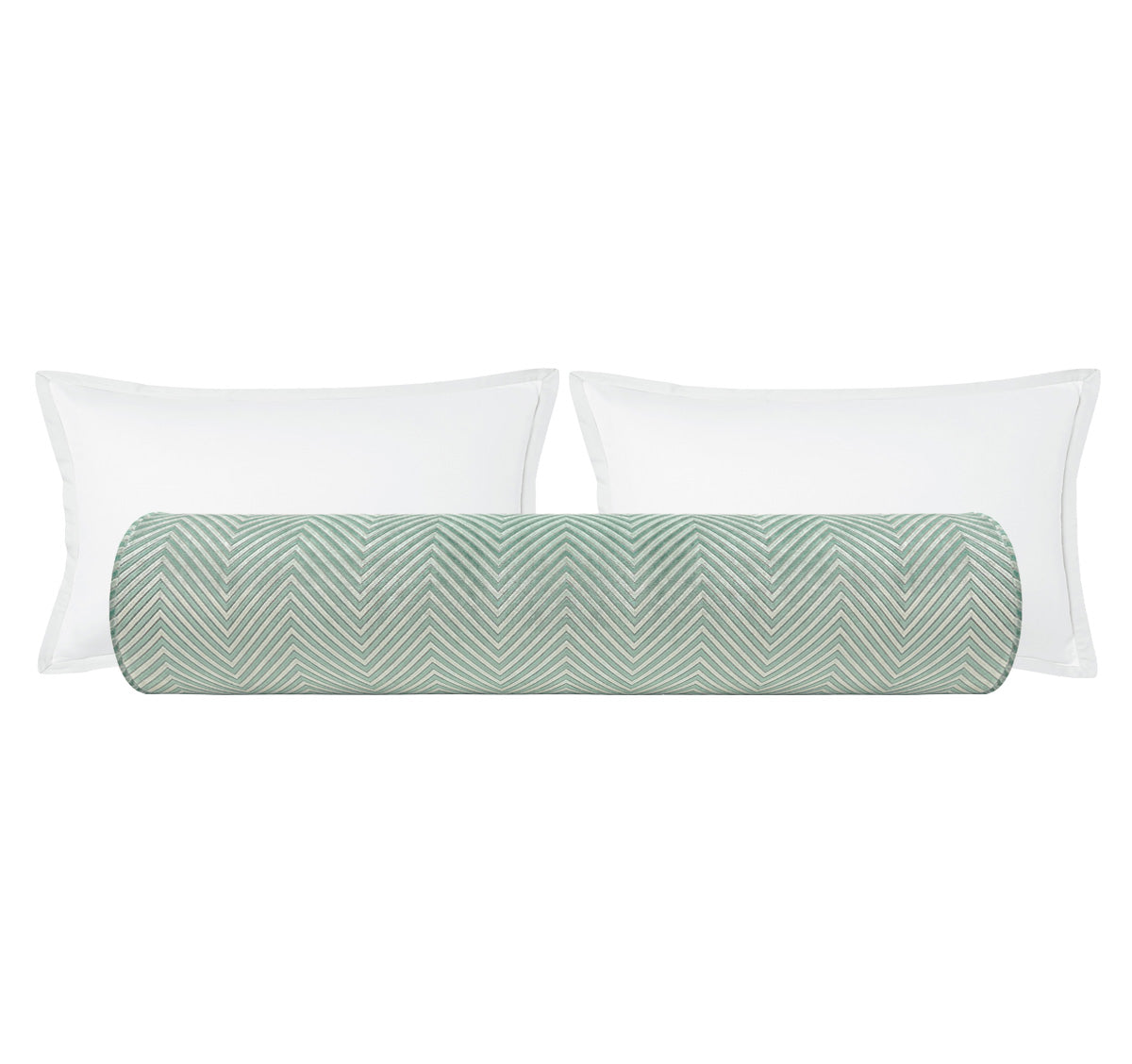 THE BOLSTER ZARA CUT VELVET // SPA BLUE Little Design Co.