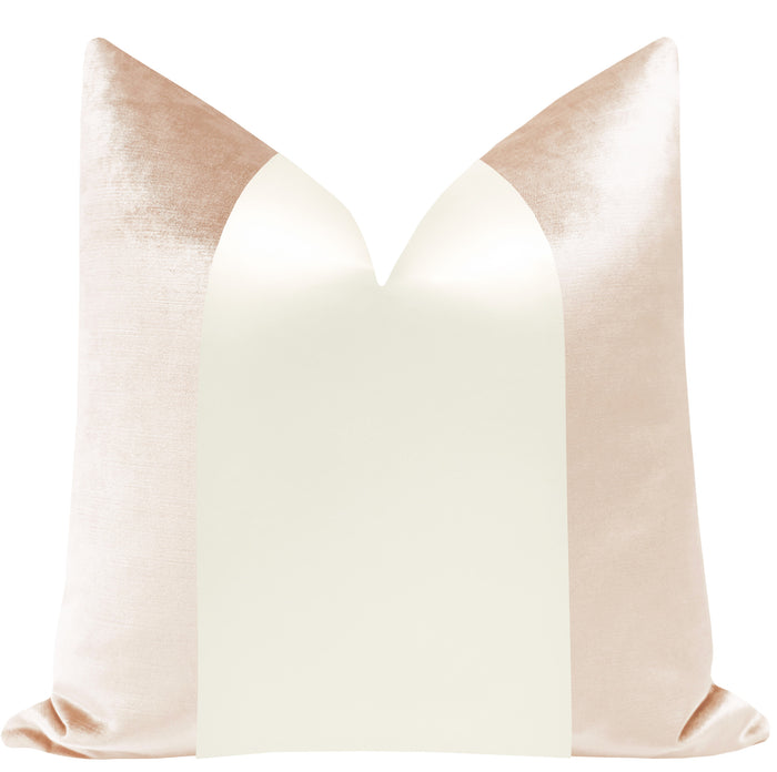PANEL COLORBLOCK :: FAUX SILK VELVET // CAMEO + ALABASTER SILK