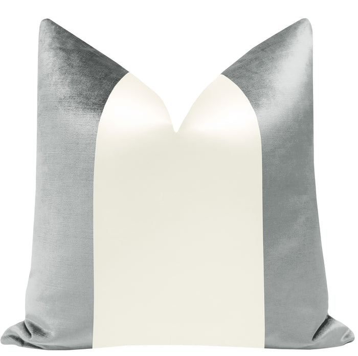 PANEL COLORBLOCK :: FAUX SILK VELVET // FRENCH GREY + ALABASTER SILK