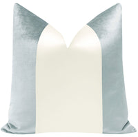 PANEL COLORBLOCK :: FAUX SILK VELVET // MINERAL  + ALABASTER SILK