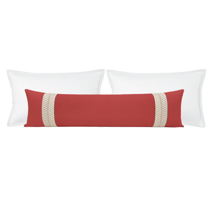 THE XL LUMBAR :: CLASSIC LINEN // APPLE RED + TRELLIS TRIM // NATURAL