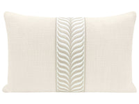 FINAL SALE : 12" X 18" SIGNATURE LINEN // BONE + TRELLIS TRIM // NATURAL PILLOW COVER