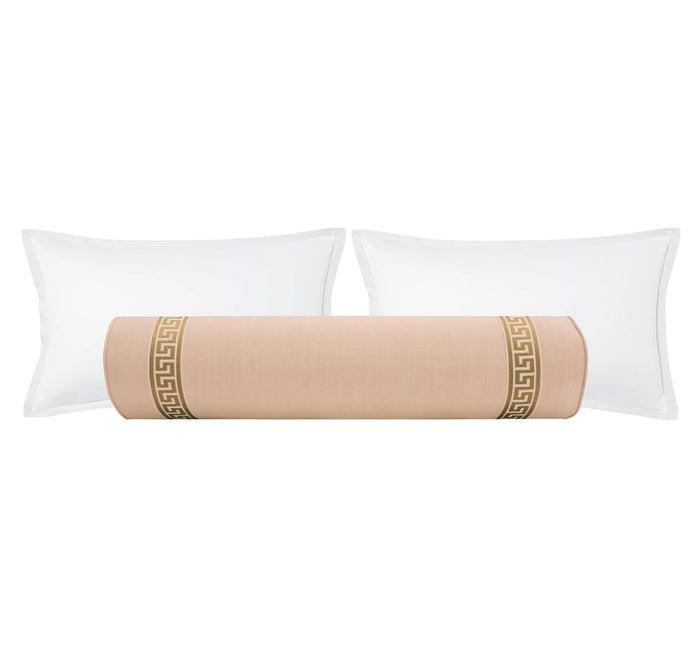 THE BOLSTER :: SIGNATURE LINEN // CAMEO + GREEK KEY TRIM // NATURAL