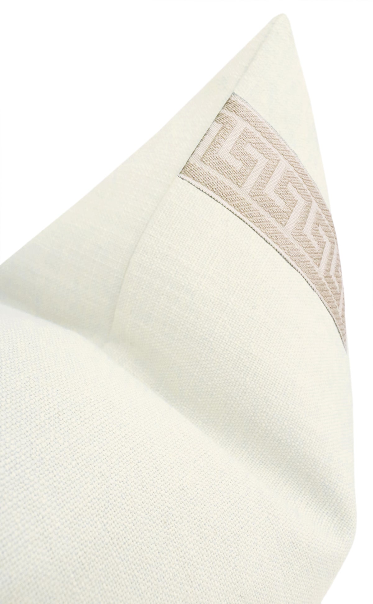 SIGNATURE LINEN // BONE + GREEK KEY TRIM // CASHMERE