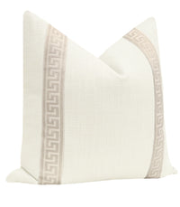 SIGNATURE LINEN // BONE + GREEK KEY TRIM // CASHMERE