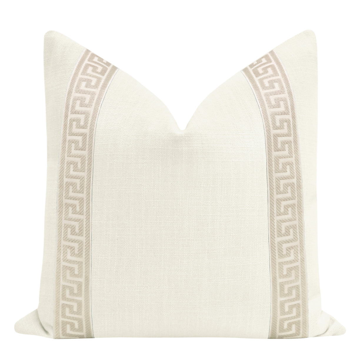 SIGNATURE LINEN // BONE + GREEK KEY TRIM // CASHMERE