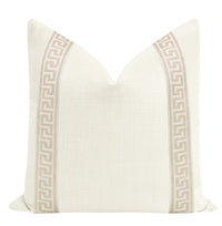 SIGNATURE LINEN // BONE + GREEK KEY TRIM // CASHMERE