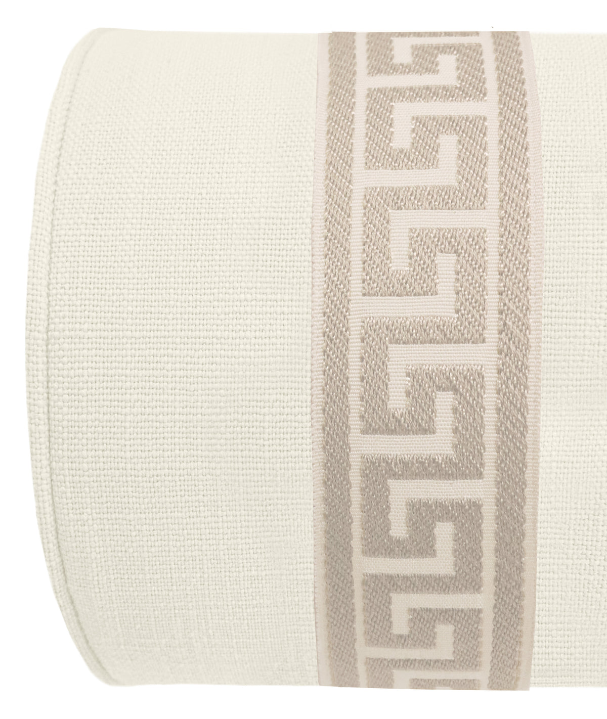 THE BOLSTER :: SIGNATURE LINEN // BONE + GREEK KEY TRIM // CASHMERE