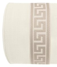 THE BOLSTER :: SIGNATURE LINEN // BONE + GREEK KEY TRIM // CASHMERE