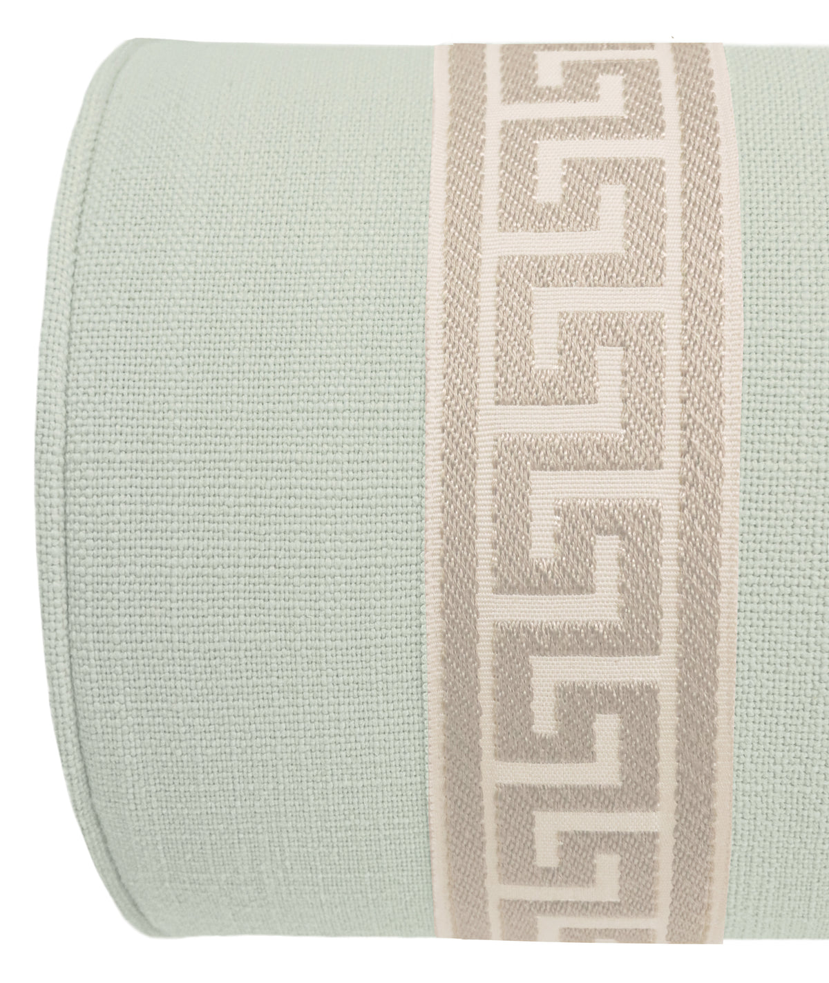 THE BOLSTER :: SIGNATURE LINEN // SPA BLUE + GREEK KEY TRIM // CASHMERE