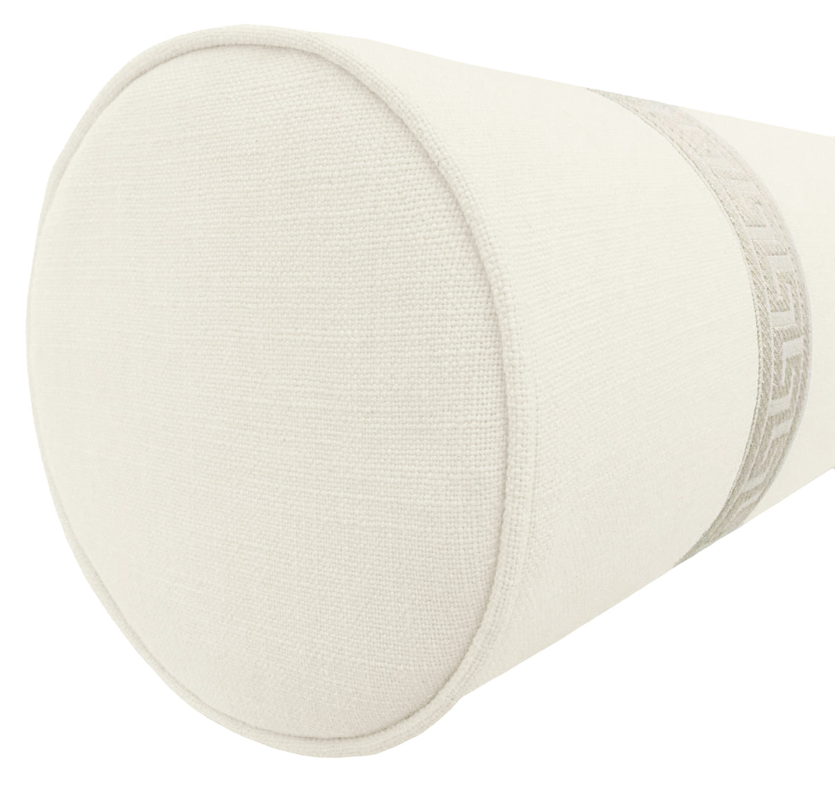 THE BOLSTER :: SIGNATURE LINEN // BONE + GREEK KEY TRIM // CASHMERE