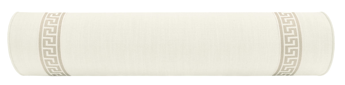 THE BOLSTER :: SIGNATURE LINEN // BONE + GREEK KEY TRIM // CASHMERE