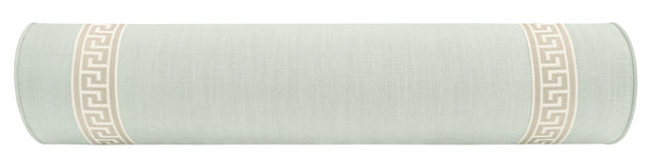 THE BOLSTER :: SIGNATURE LINEN // SPA BLUE + GREEK KEY TRIM // CASHMERE