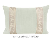 SIGNATURE LINEN // SPA BLUE + GREEK KEY TRIM // CASHMERE