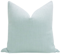 FINAL SALE : 18" X 18" SIGNATURE LINEN // SPA BLUE PILLOW COVER