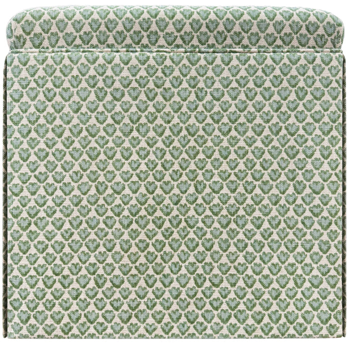 THE SKIRTED OTTOMAN :: SISSY PRINT // SPA BLUE