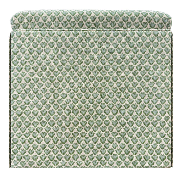 THE SKIRTED OTTOMAN :: SISSY PRINT // SPA BLUE