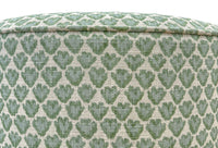 THE TIGHT ROUND OTTOMAN :: SISSY PRINT // SPA BLUE + BULLION FRINGE