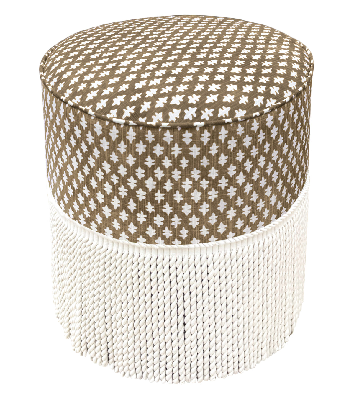 THE TIGHT ROUND OTTOMAN :: TILLY PRINT // UMBER