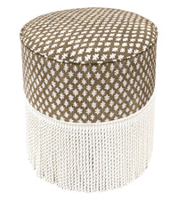 THE TIGHT ROUND OTTOMAN :: TILLY PRINT // UMBER
