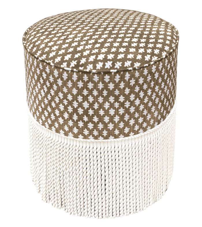 THE TIGHT ROUND OTTOMAN :: TILLY PRINT // UMBER