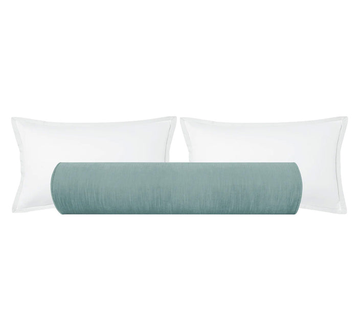 THE BOLSTER :: STRIE VELVET // CERULEAN BLUE