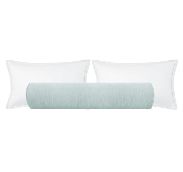 THE BOLSTER :: STRIE VELVET // SPA BLUE