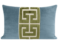 THE LITTLE LUMBAR :: STRIE VELVET // CHAMBRAY + OLIVE GREEK TRIM