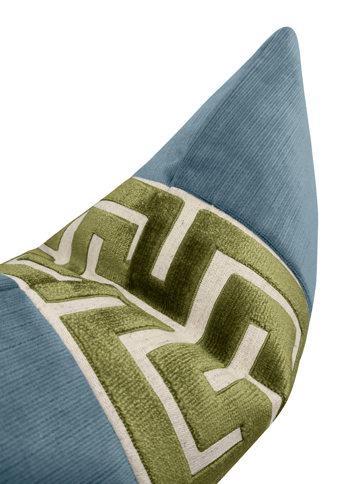 THE LITTLE LUMBAR :: STRIE VELVET // CHAMBRAY + OLIVE GREEK TRIM