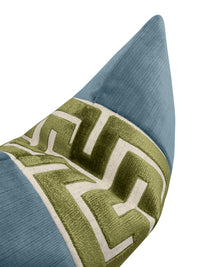 THE LITTLE LUMBAR :: STRIE VELVET // CHAMBRAY + OLIVE GREEK TRIM