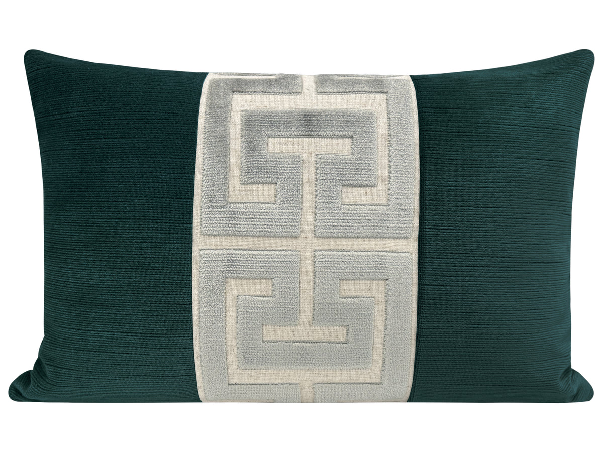 THE LITTLE LUMBAR :: STRIE VELVET // HARBOUR BLUE + PLATINUM GREEK TRIM