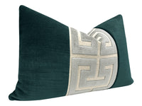 THE LITTLE LUMBAR :: STRIE VELVET // HARBOUR BLUE + PLATINUM GREEK TRIM