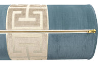 THE BOLSTER :: STRIE VELVET // CHAMBRAY + GREEK TRIM