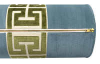 THE BOLSTER :: STRIE VELVET // CHAMBRAY + GREEK TRIM