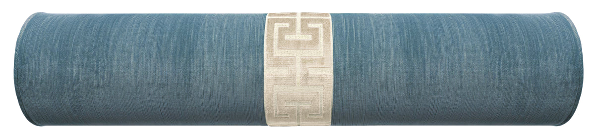 THE BOLSTER :: STRIE VELVET // CHAMBRAY + GREEK TRIM