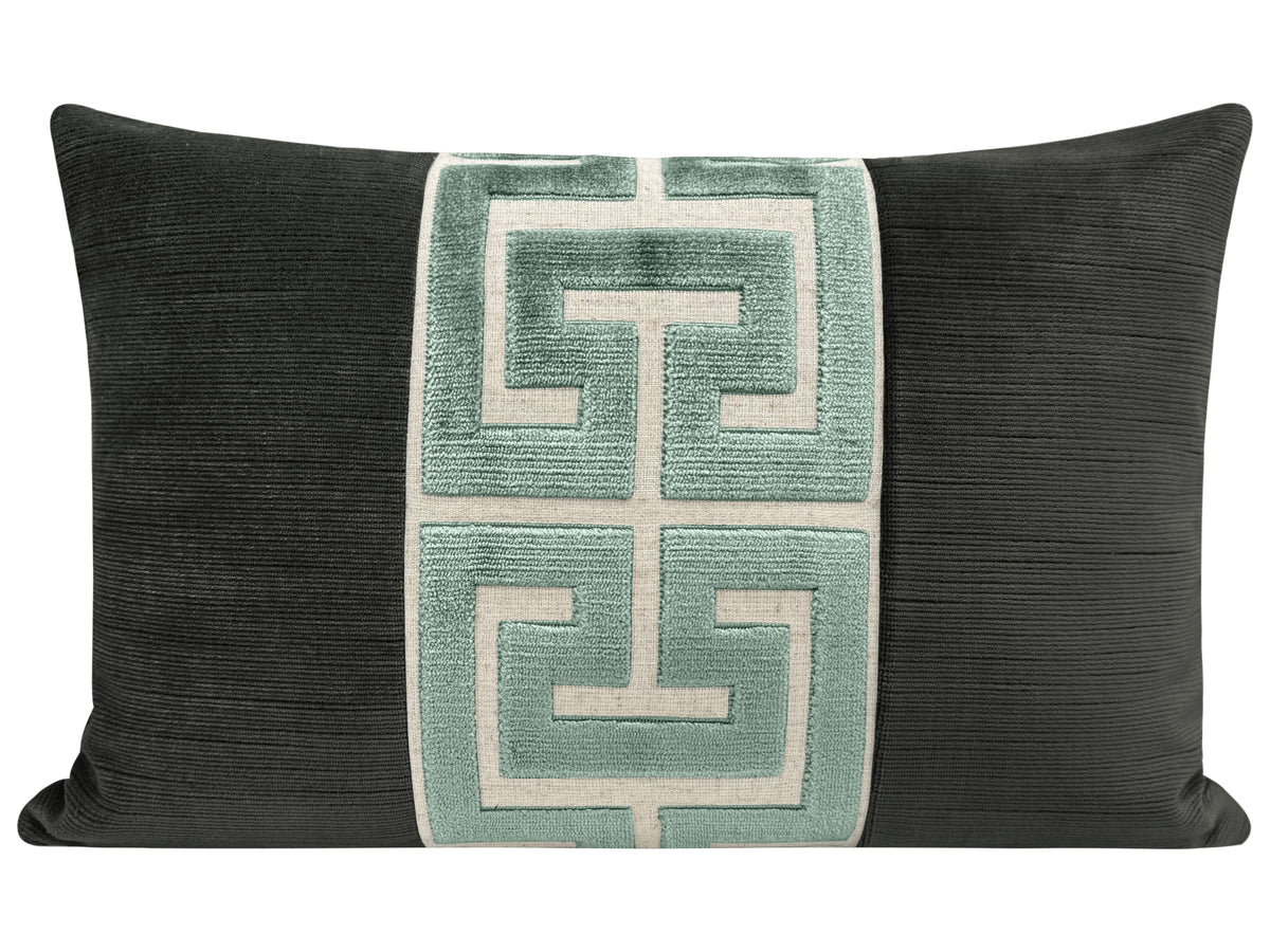 THE LITTLE LUMBAR :: STRIE VELVET // GRAPHITE + TURKISH GREEK TRIM