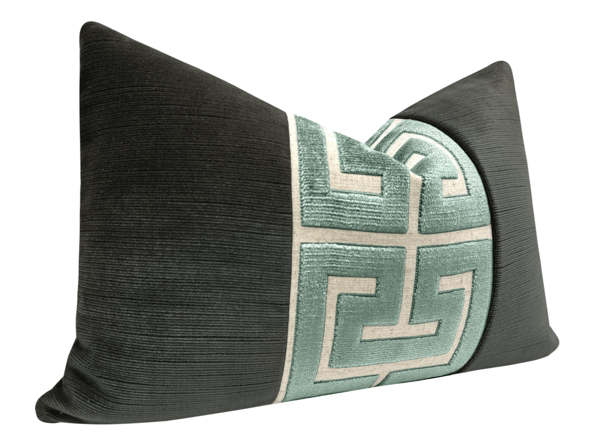 THE LITTLE LUMBAR :: STRIE VELVET // GRAPHITE + TURKISH GREEK TRIM