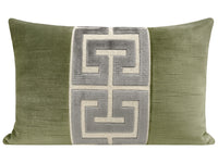 THE LITTLE LUMBAR :: STRIE VELVET // SPANISH MOSS + GRAPHITE GREEK TRIM